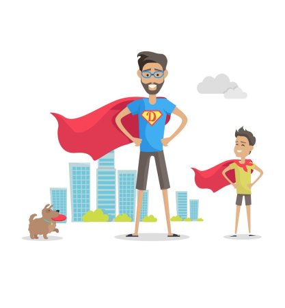 Папа и сын Супергерои