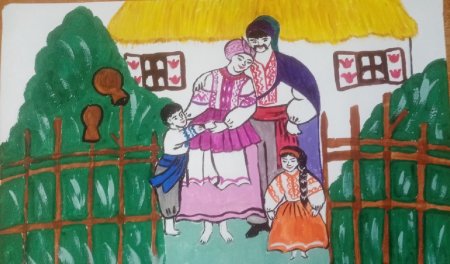 Рисунок ко Дню матери казачки