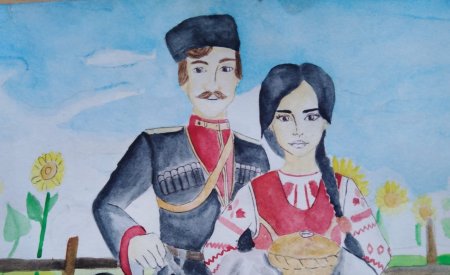 Рисунок ко Дню матери казачки