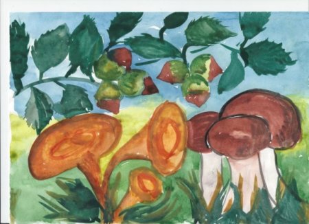 Рисование грибы ягоды