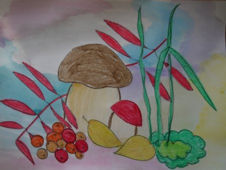 Пластилинография Грибное лукошко