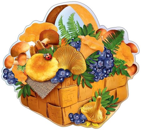 Грибы ягоды на прозрачном фоне