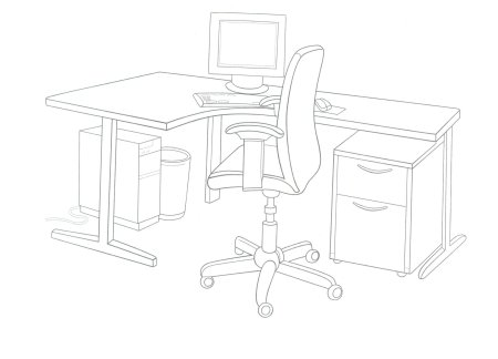Нарисовать компьютерный стол