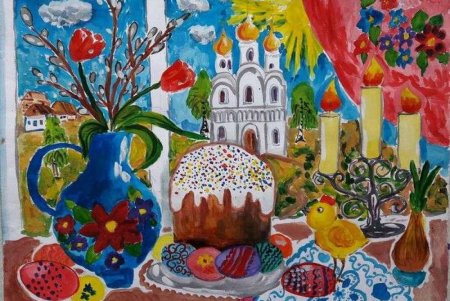 Рисунок на тему Пасха