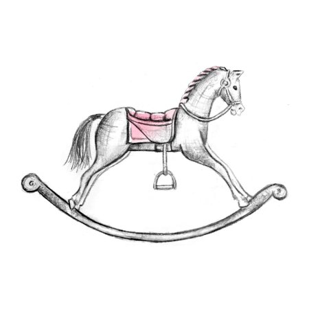 Лошадка качалка чб