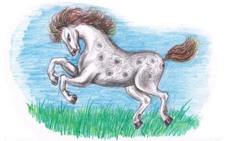 Лошадь рисунок детский