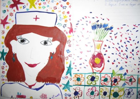 Рисунок на конкурс моя мама врач