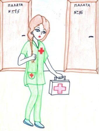 Медсестра рисунок для детей