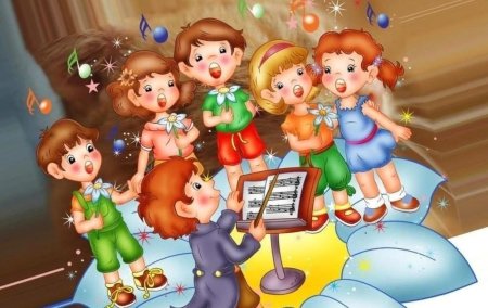 Дети поют на прозрачном фоне