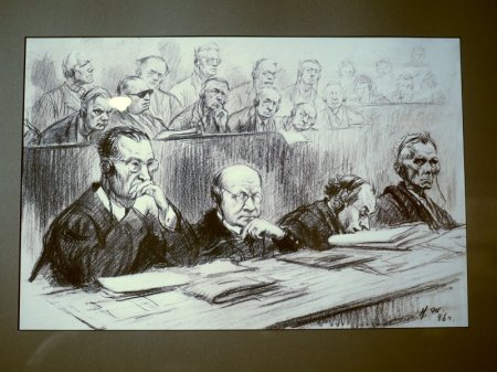 Зарисовки Жукова на Нюрнбергском процессе