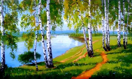 Пейзаж Болотов березы