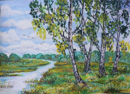 Рисуем природу гуашью