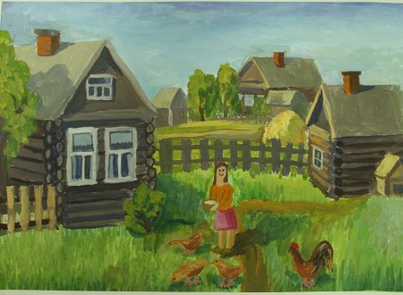 Нарисовать деревню