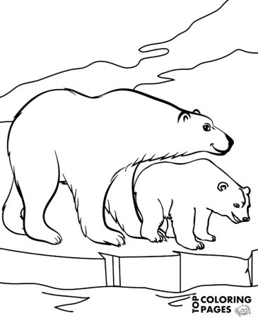 Рисуем белого медведя с детьми