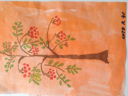Детские рисунки осенняя Рябинка