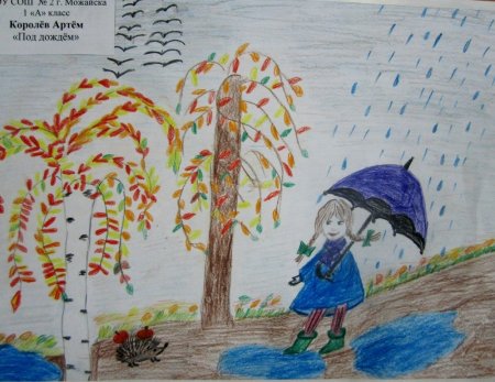 Рисование идет дождь