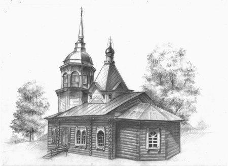 Левитан деревянный храм
