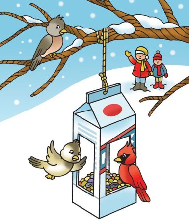 Кормушка для птиц рисунок для детей