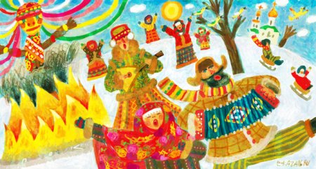 Широкая Масленица иллюстрация