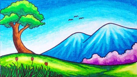 Рисунок на тему природа горы