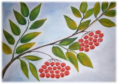 Кисть Рябинки гроздь Калинки