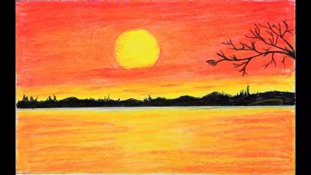 Рисование заката для детей