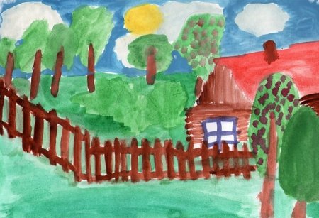 Пейзаж детский рисунок