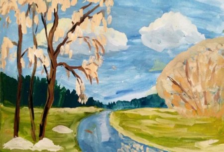 Весенний пейзаж для детей