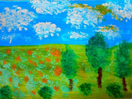 Пейзаж детские работы