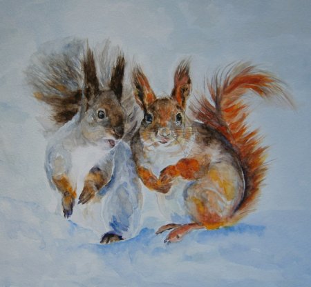 Анималистика акварелью