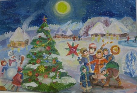 Рисование новогодний праздник