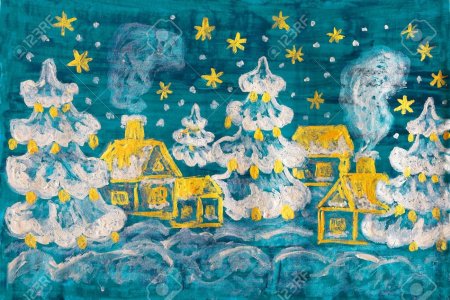 Детские работы зима новый год Рождество