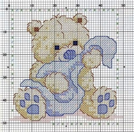 Щенок вышивка крестиком для детей