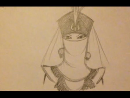 Шамаханская царица рисунок карандашом