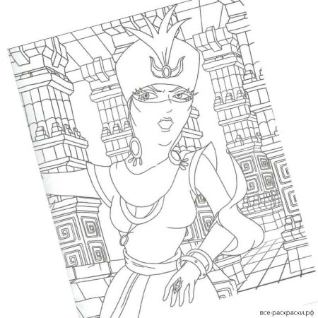 Три богатыря и Шамаханская царица. Раскраска