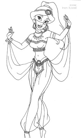 Принцесса Жасмин раскраска
