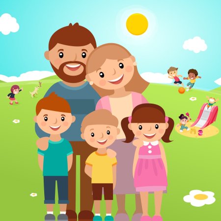 Иллюстрации с изображением семьи