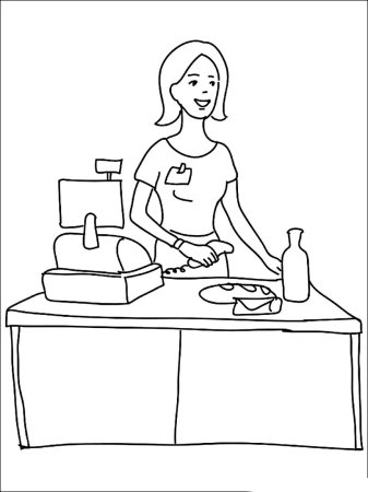 Раскраска профессии продавец