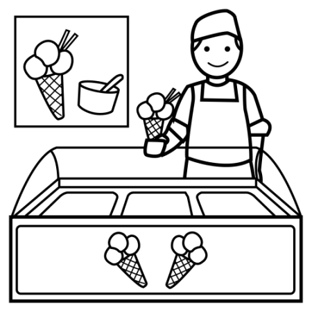 Профессия продавец раскраска для детей