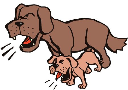 Собака лает на ребенка