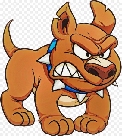 Злая собака на прозрачном фоне