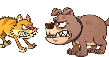 Собака рычит на белом фоне