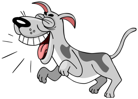 Собака лает мультяшная