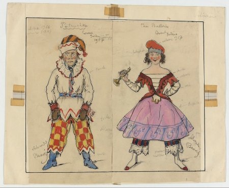 Раскраска петрушка и балерина