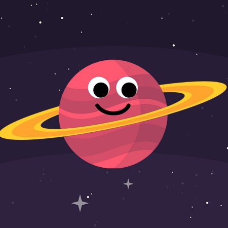 Планета Сатурн мультяшная
