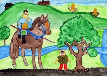 Разукрашка Илья Муромец богатырь