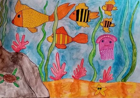 Рисование подводное царство