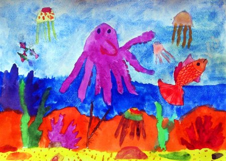 Рисование подводное царство