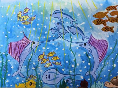 Рисование подводный мир