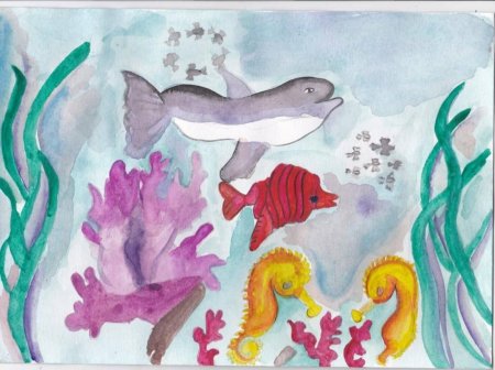 Рисование подводный мир